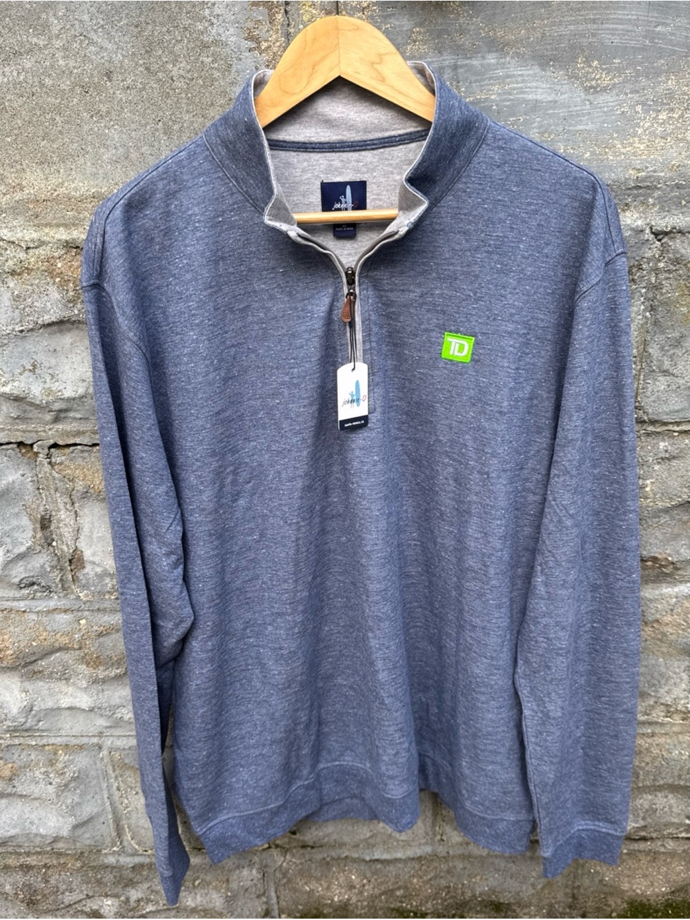 JOHNNIE O Sully 1/4 Zip Pullover Mens XL Blue Indigo JMK01460 Golf Heathered